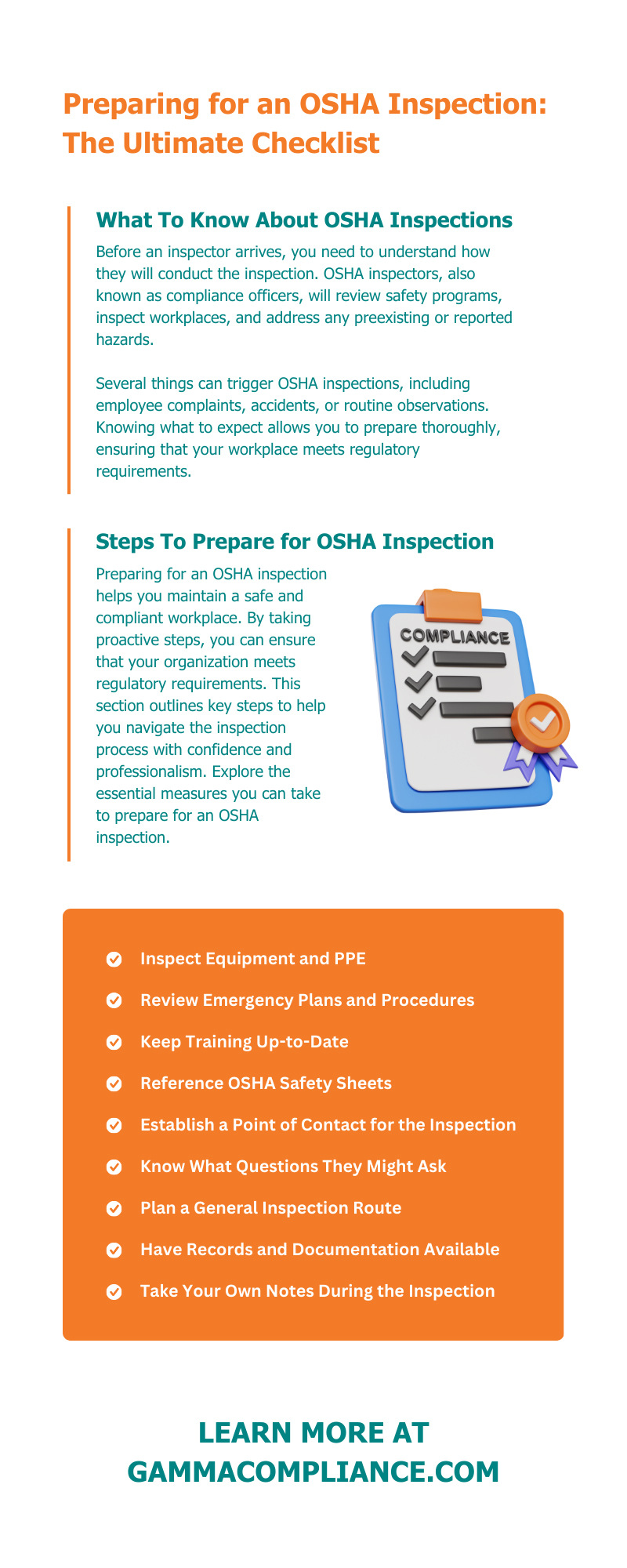 Preparing for an OSHA Inspection: The Ultimate Checklist
