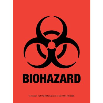 Biohazard Labels, 4 x 3 Inches, 100 Labels per Roll, Adhesive, Non-Glossy Finish